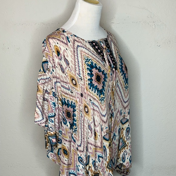 Jade By Johnny Was Blouse Silk Haya Poncho Top XS - Picture 5 of 9